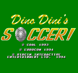 Dino Dini's Soccer! (Europe) (En,Fr,De) Title Screen